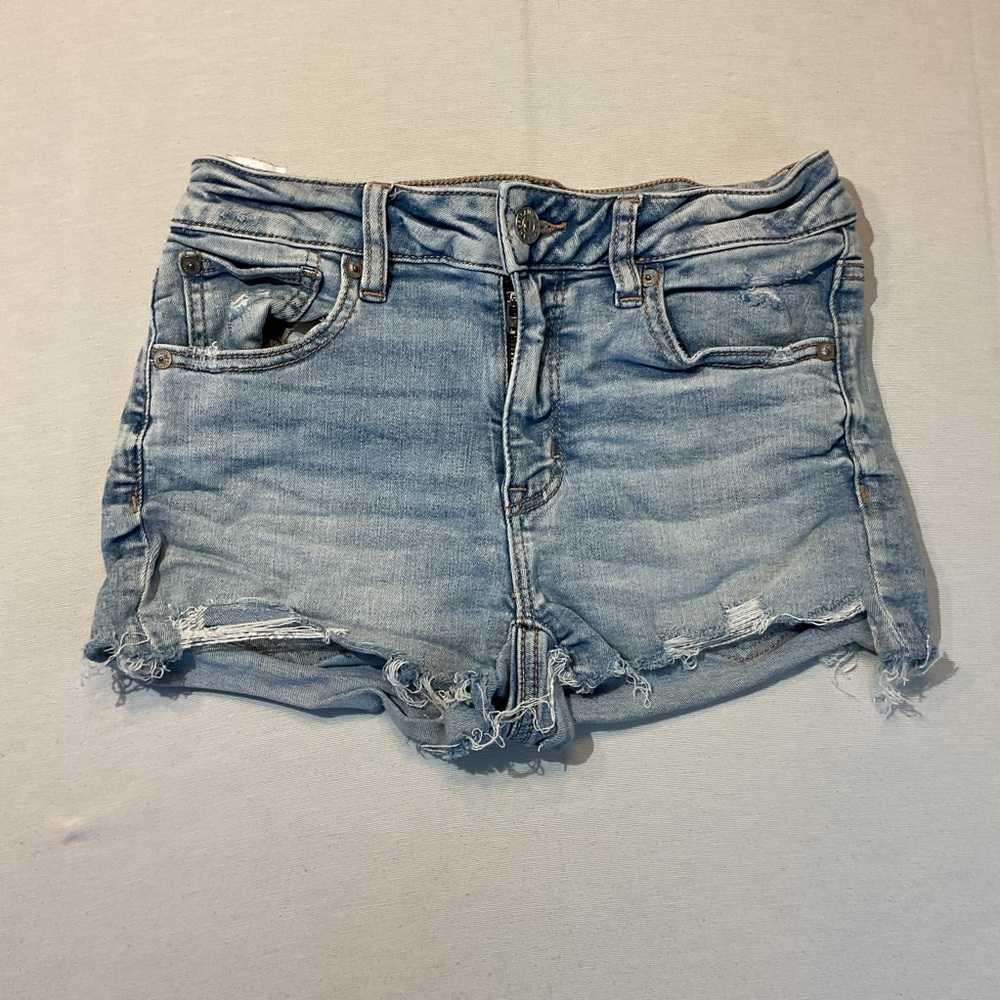 American Eagle Womens Next Level Stretch, Size‎ 2 Denim Shorts High-Rise Shortie